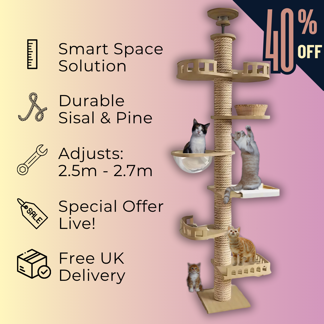 PurrLux Floor-to-Ceiling Cat Tree Tower | Adjustable Height