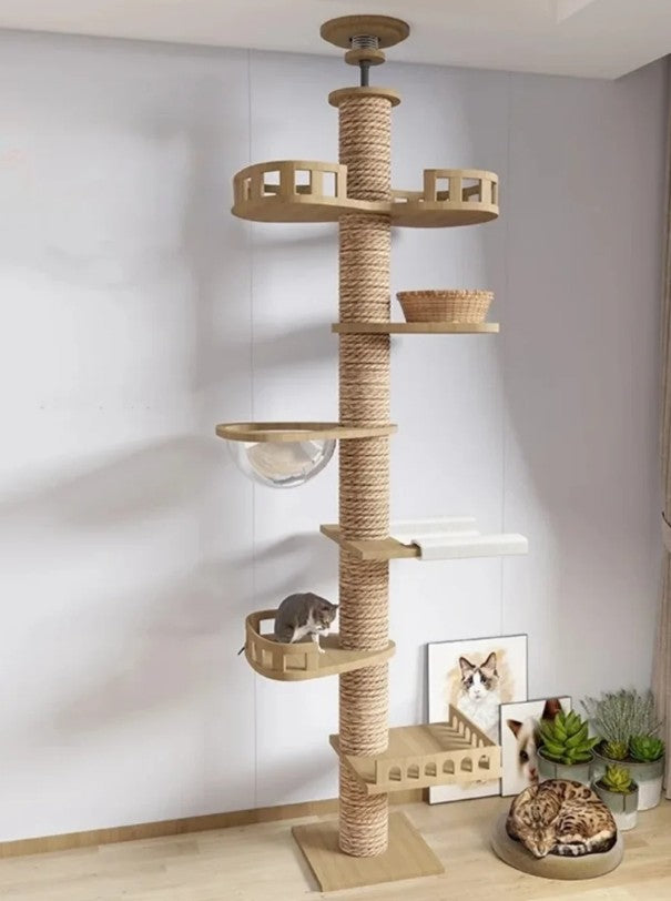PurrLux Floor-to-Ceiling Cat Tree Tower | Adjustable Height