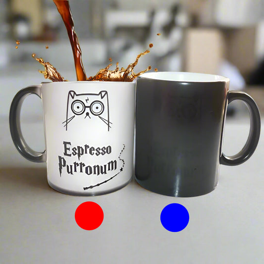 Harry Potter themed cat mug saying Espresso Purronum