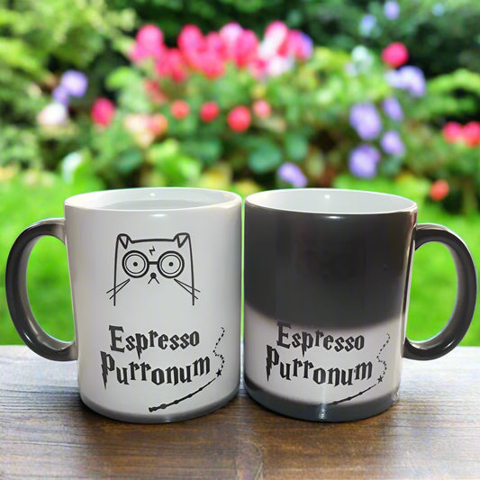 Harry Potter themed cat mug saying Espresso Purronum