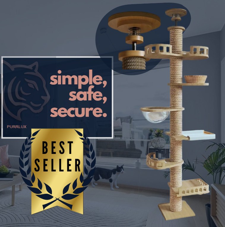 PurrLux Floor-to-Ceiling Cat Tree Tower | Adjustable Height