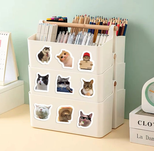 PurrLux 500 Funny Cat Meme Stickers Roll