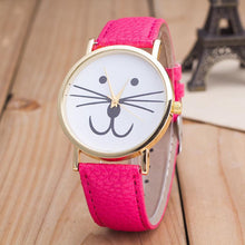 Cat face Leather Watch