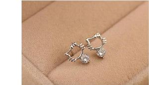 925 Sterling Silver Kitty Earrings