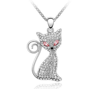 18kt White Gold Plated Kitty Necklace (3 Colors)