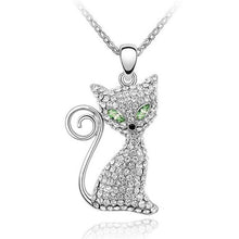 18kt White Gold Plated Kitty Necklace (3 Colors)