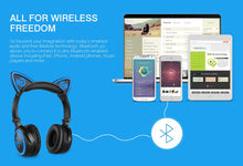 LED Cat Ear Wireless Bluetooth Headphones