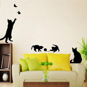 Cats Playing Wall Sticker Set