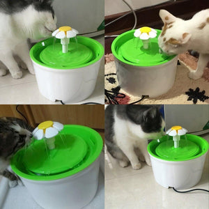 Filtered Cat Flower Drinking Fountain