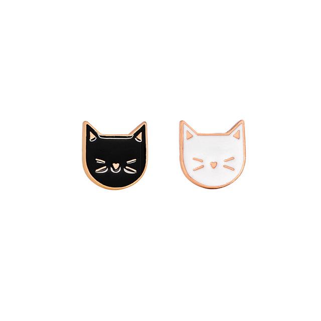 Black Cat Pin with FREE White Cat Pin (x2 Pieces)