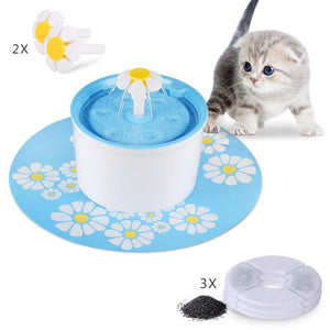 Filtered Cat Flower Drinking Fountain